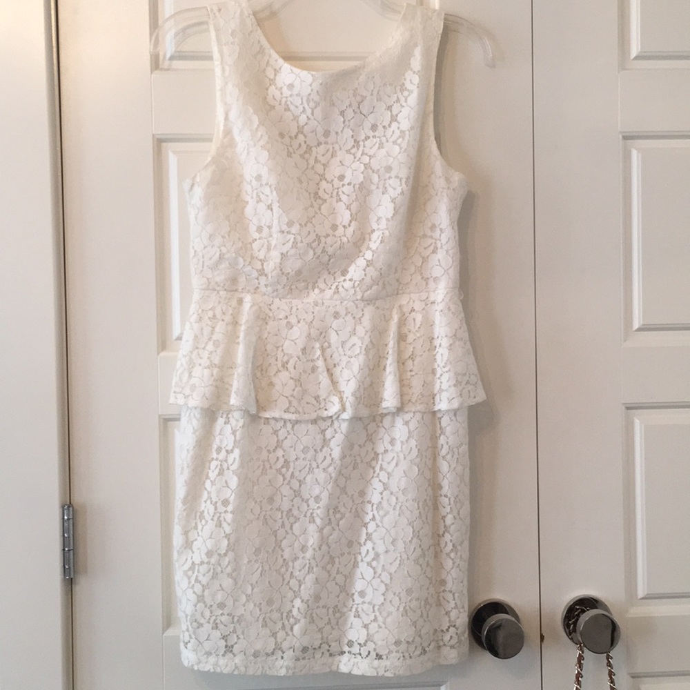 White lace peplum dress